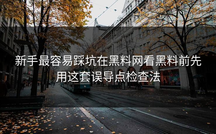 新手最容易踩坑在黑料网看黑料前先用这套误导点检查法