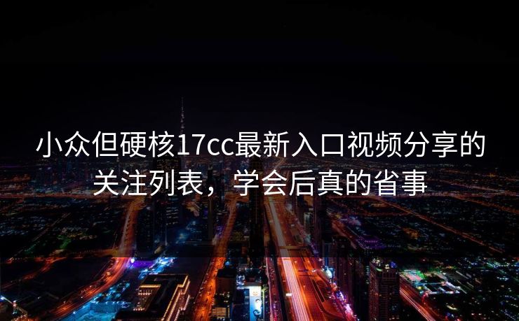 小众但硬核17cc最新入口视频分享的关注列表，学会后真的省事