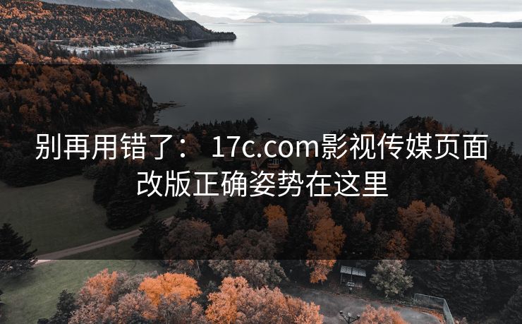 别再用错了： 17c.com影视传媒页面改版正确姿势在这里