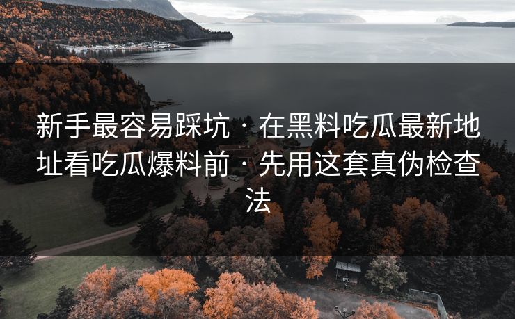 新手最容易踩坑 · 在黑料吃瓜最新地址看吃瓜爆料前 · 先用这套真伪检查法